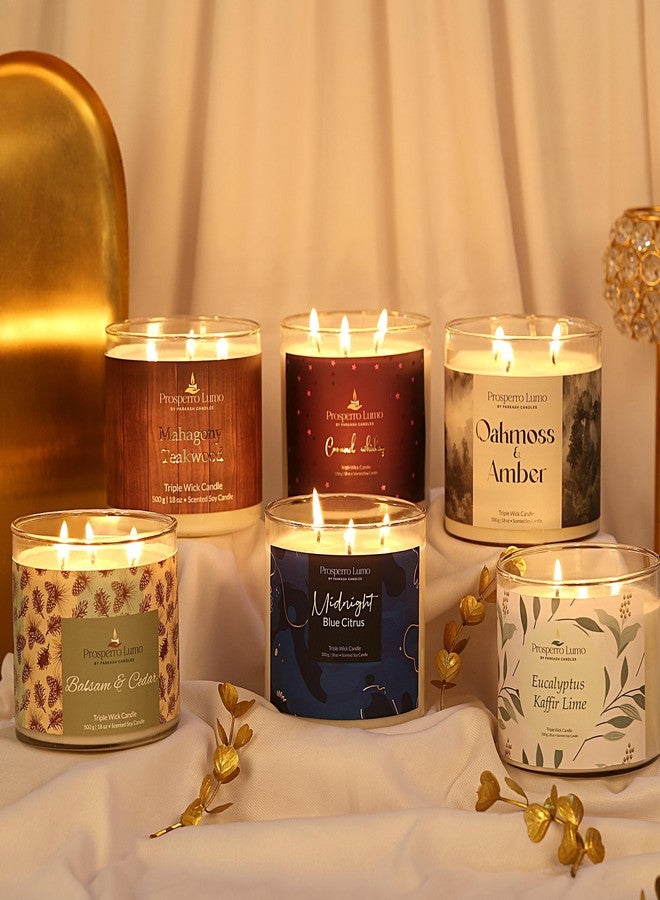 PROSPERRO LUMO by Parkash Candles Premium Scented Soy Wax Candle 500 gm 35-40 Hrs Luxury Aroma Therapy Triple Wick Votive Jar Candle | Scented Candles for Home Decor Gift Set (Midnight Blue Citrus) - Image 3